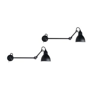 204 Væglampe L40 Sort m/ afbryder 2 pak - Lampe Gras