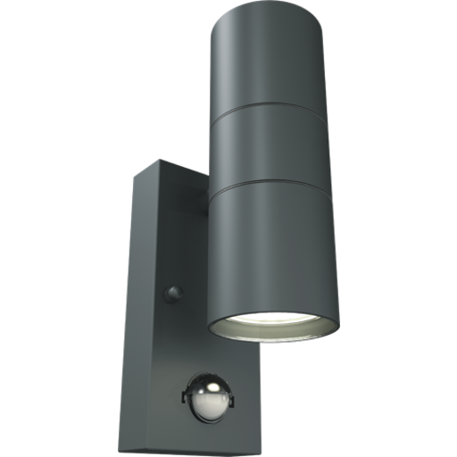 4lite Marinus Sleek udendørs væglampe med sensor, antracit