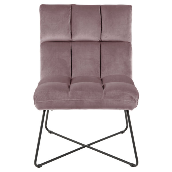 ACT NORDIC Alba loungestol - støvet rosa polyester og sort metal