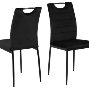 ACT NORDIC Dia spisebordsstol, m. håndtag - sort polyester og sort metal