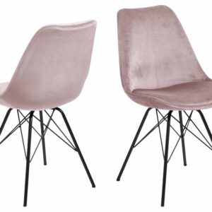ACT NORDIC Eris spisebordsstol - støvet rosa/sort stof/metal