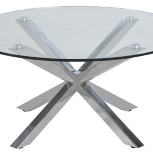 ACT NORDIC Heaven sofabord - Klar glas, rund, inkl plastik fodsko, (40x82x82)