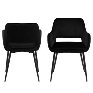 ACT NORDIC Ranja spisebordsstol, m. armlæn - sort polyester og sort metal
