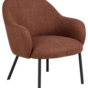 ACT NORDIC Spencer loungestol, m. armlæn - terracotta stof og sort stål