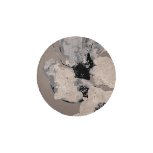 AYTM FLOREO Gulvtæppe Ø130 Taupe/Grå/Sort