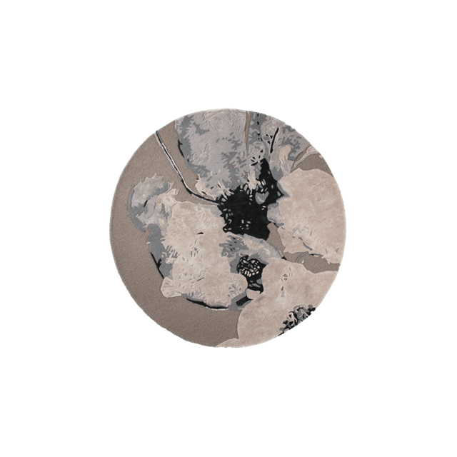 AYTM FLOREO Gulvtæppe Ø130 Taupe/Grå/Sort