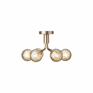 Apiales 6 loftlampe, børstet messing/optic guld glas