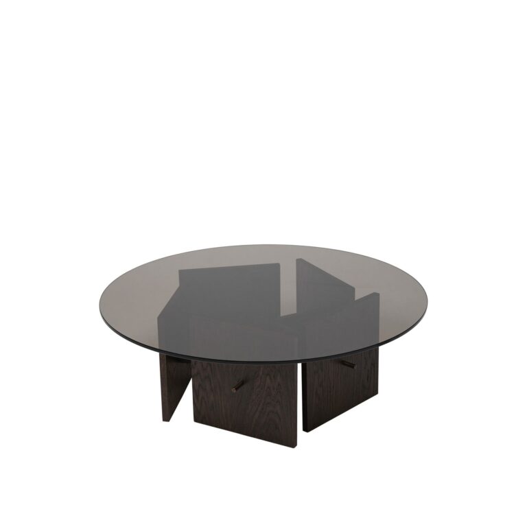 Aukko Sofabord Tonet Glas/Mørkbejdset Eg