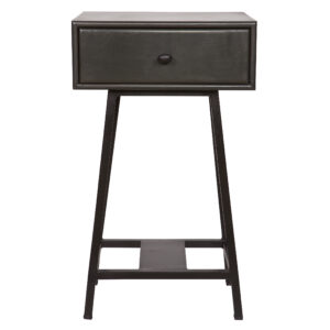 BEPUREHOME Collection sidebord, m. 1 skuffe - sort mangotræ og sort metal (40x30)