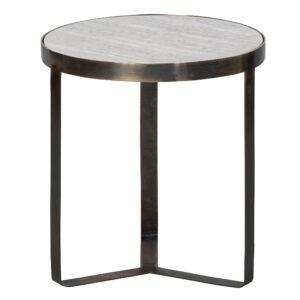 BEPUREHOME Collection sidebord, rund - marmor og antik messing metal Ø38)