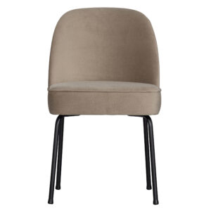 BEPUREHOME Vogue spisebordsstol - khaki fløjl polyester og sort metal