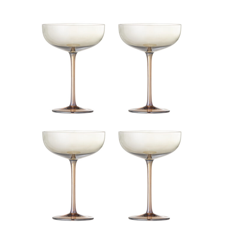 BLOOMINGVILLE Aston Cocktailglas, Bronze, Glas (D12xH17 cm, Sæt af 4)