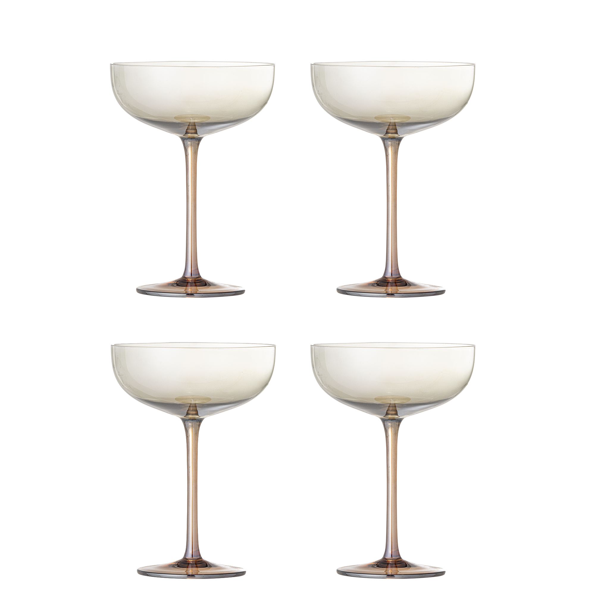BLOOMINGVILLE Aston Cocktailglas, Bronze, Glas (D12xH17 cm, Sæt af 4)