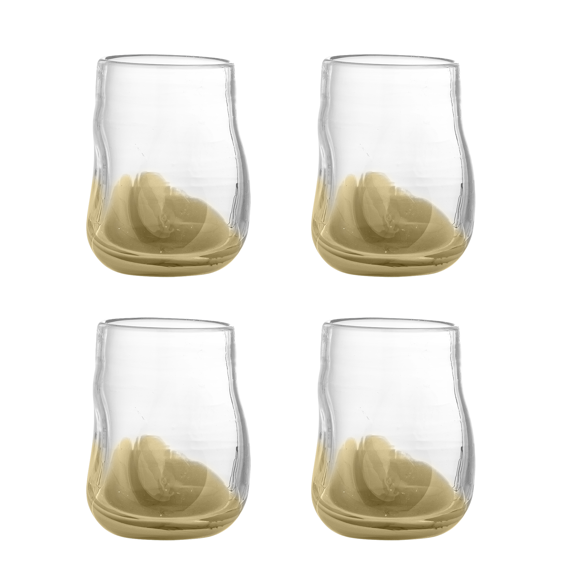 BLOOMINGVILLE Ballard Drikkeglas, Natur, Glas (D8xH9 cm, Sæt af 4)