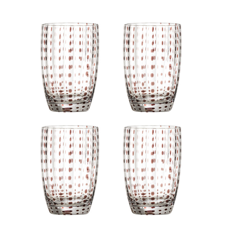 BLOOMINGVILLE Brinley Drikkeglas, Brun, Glas (D7,5xH11 cm, Sæt af 4)