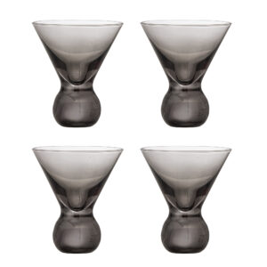 BLOOMINGVILLE Corliss Cocktailglas, Grå, Glas (D9,5xH11 cm, Sæt af 4)