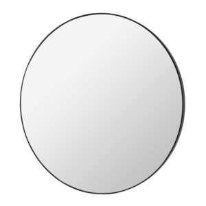 BROSTE COPENHAGEN Complete vægspejl - klar/sort spejlglas/træ, rund (Ø110)