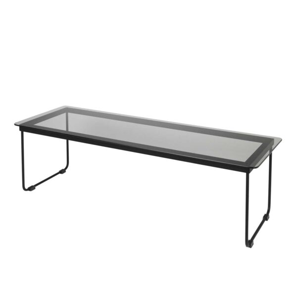 BROSTE COPENHAGEN Hyben sofabord - glas og sort stål, rektangulær (100x35)