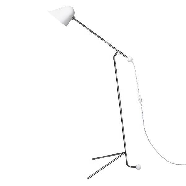Beghina Gulvlampe Mat Hvid & Krom