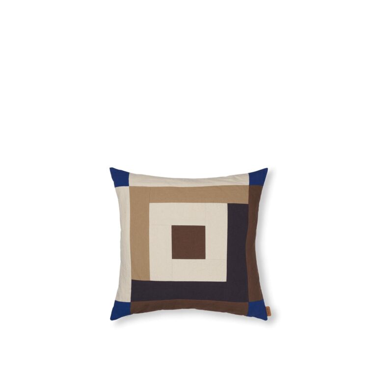 Border Patchwork Pude Carob Brown/Bright Blue