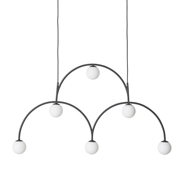 Bounce 116 Pendel Sort & Hvidt Glas