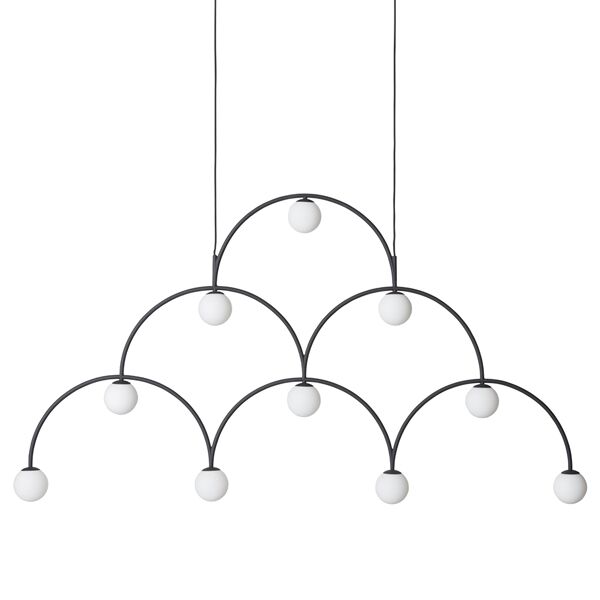 Bounce 169 Pendel Sort & Hvidt Glas