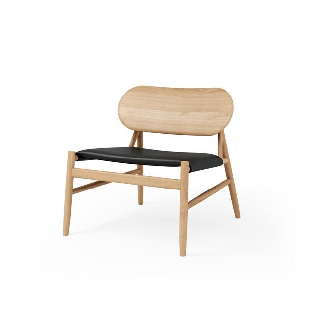 Brdr. Krüger Ferdinand Lænestol Egetræ/Sort Læder