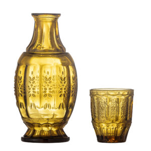 CREATIVE COLLECTION Theon karaffel & glas - brun glas (sæt af 2)