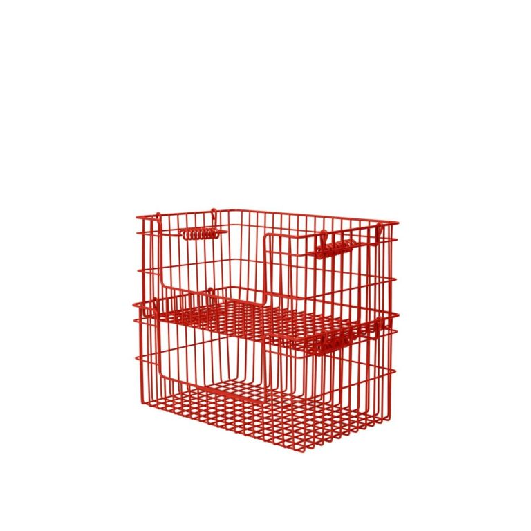 Cala Åben Stabelbar Kurv H13 cm Sæt af 2 Poppy Red