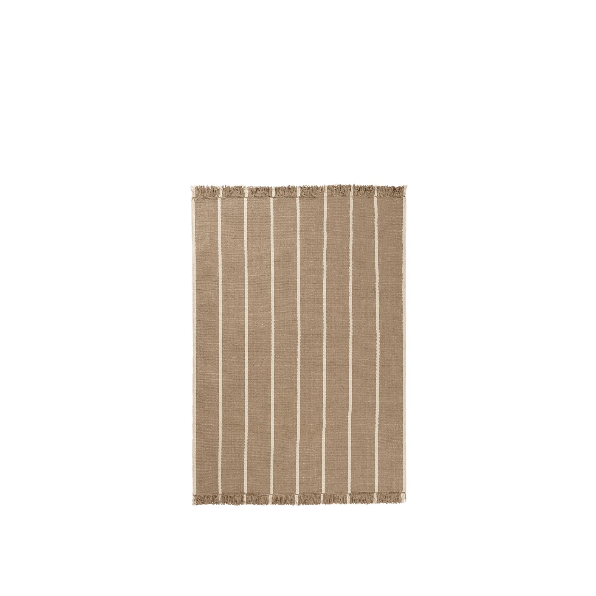 Calm Kelim Gulvtæppe 140x200 Dark Sand/Off-White