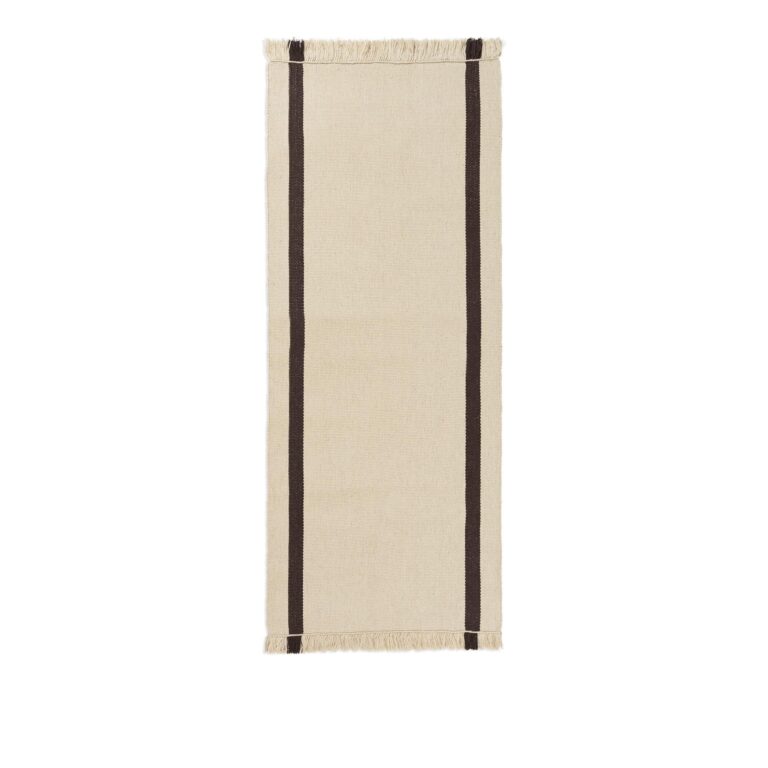 Calm Kelim Gulvtæppe 80x200 Dark Off-White/Coffee