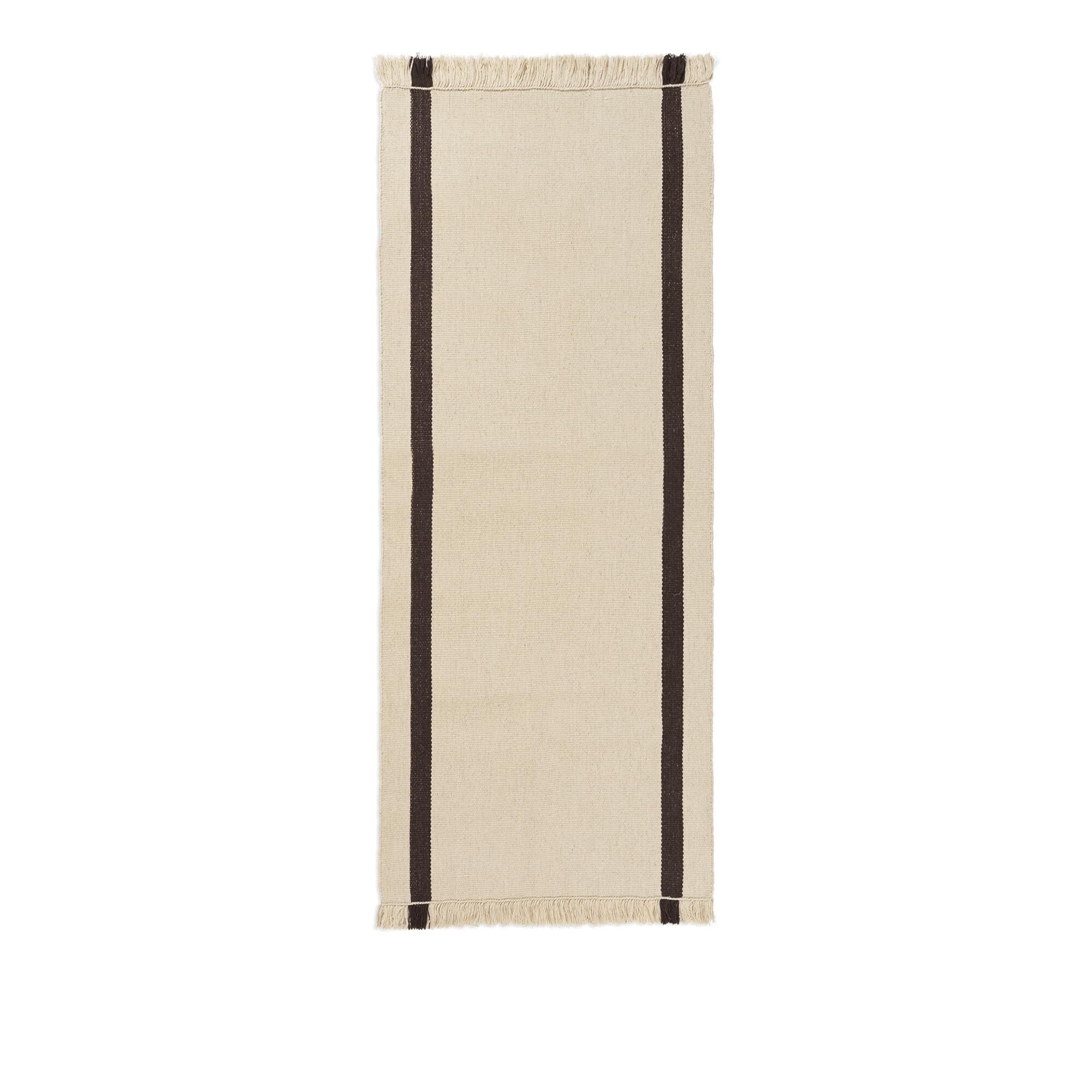 Calm Kelim Gulvtæppe 80x200 Dark Off-White/Coffee