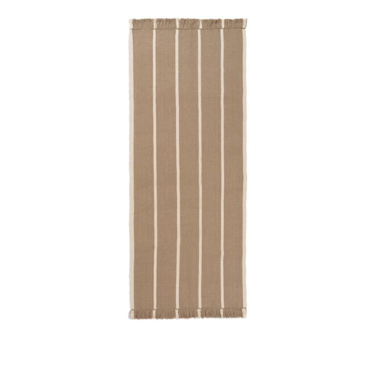 Calm Kelim Gulvtæppe 80x200 Dark Sand/Off-White