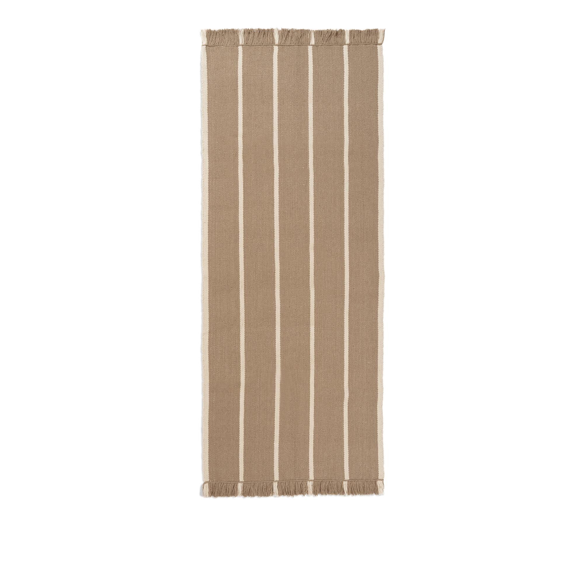 Calm Kelim Gulvtæppe 80x200 Dark Sand/Off-White