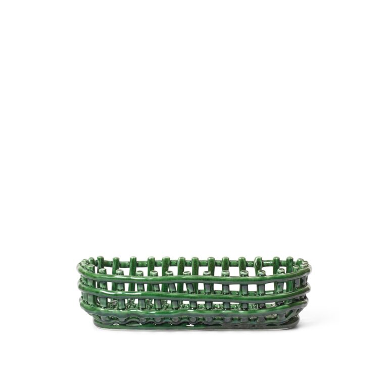 Ceramic Kurv Oval Emerald Green