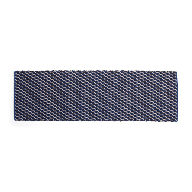 Channel Gulvtæppe 60x200 Blå/Hvid