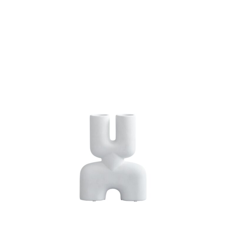 Cobra Double Vase Lille Bone White