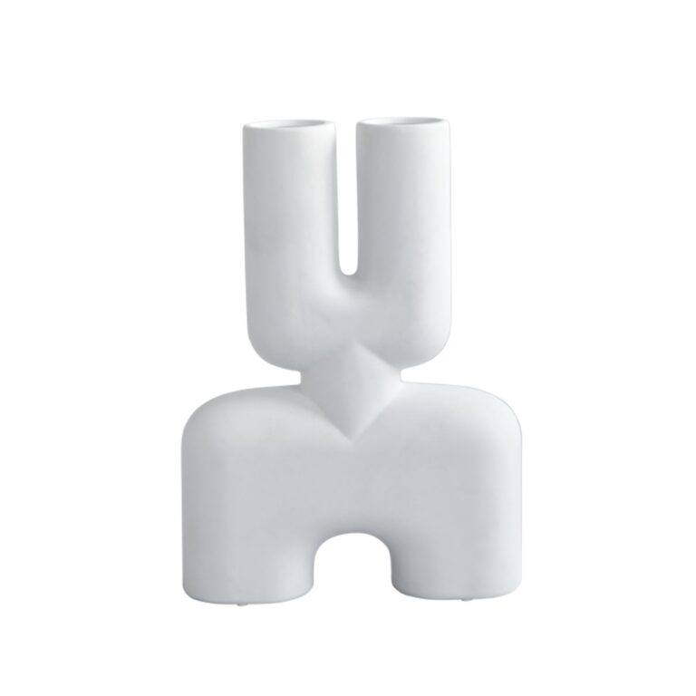 Cobra Double Vase Mellem Bone White