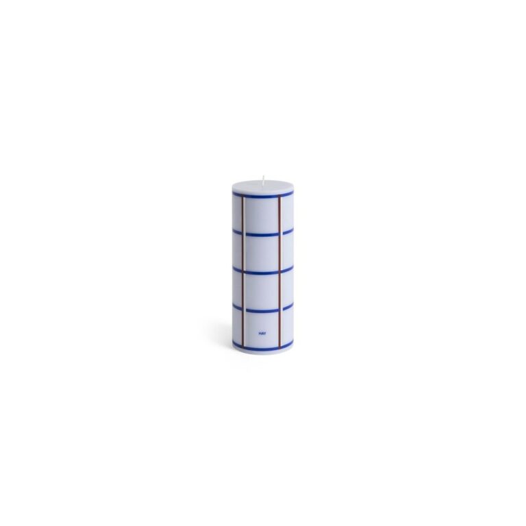 Column Stearinlys Mellem Light Blue/Blue/Bordeaux/Silver