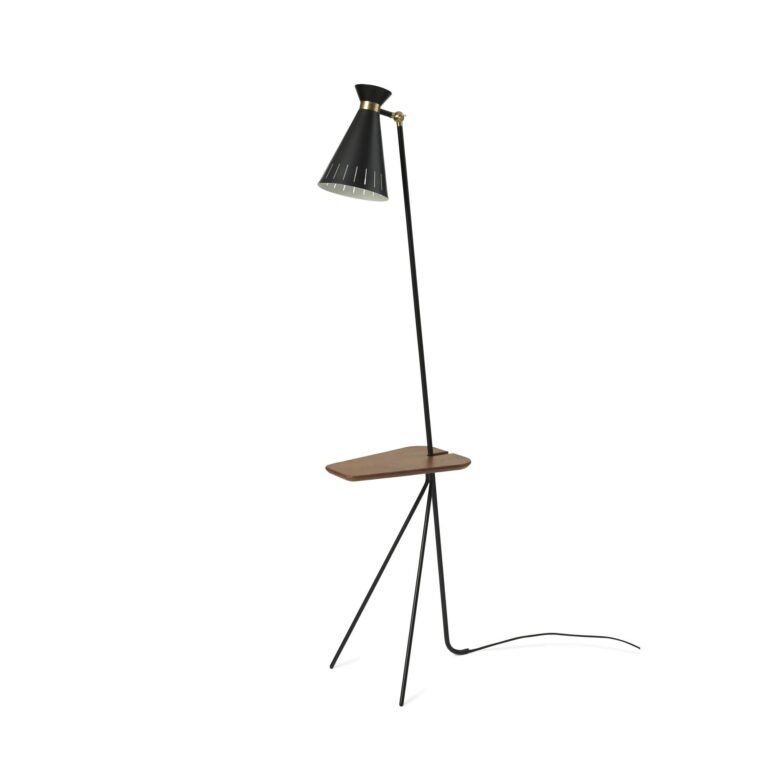 Cone Gulvlampe med Bord Sort Noir