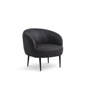 Conrad loungestol, m. armlæn - onyx sort micro læder bull og sort metal