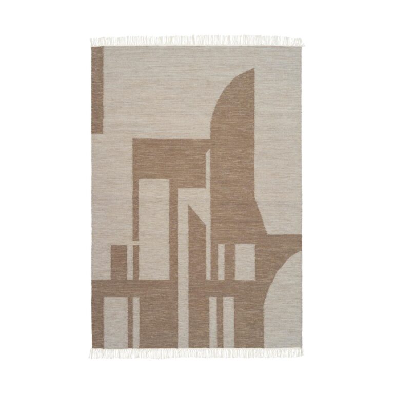 Contemporary Kelim Gulvtæppe Råhvid/Brun 200 cm