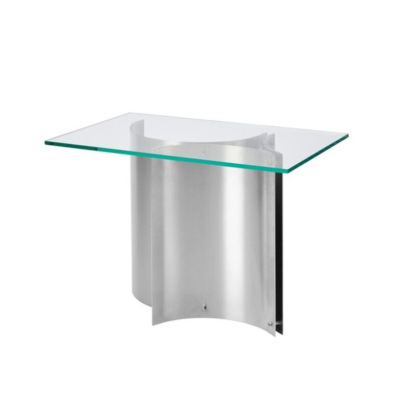 Curated Sidebord Børstet Rustfrit Stål/Glas