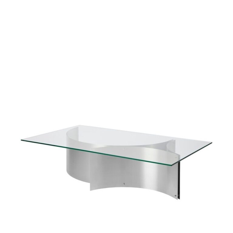 Curated Sofabord Børstet Rustfrit Stål/Glas