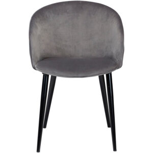 DAN-FORM Dual spisebordsstol, m. armlæn - grå velour og sort stål