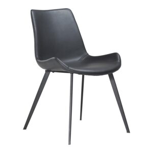 DAN-FORM Hype spisebordsstol - sort kunstlæder og sort stål