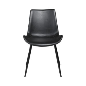 DAN-FORM Hype spisebordsstol - vintage sort kunstlæder og sort stål