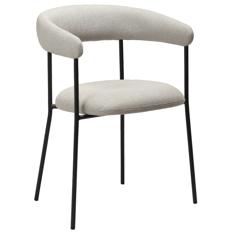 DAN-FORM Plenti lænestol - kashmir bouclé stof og sort stål