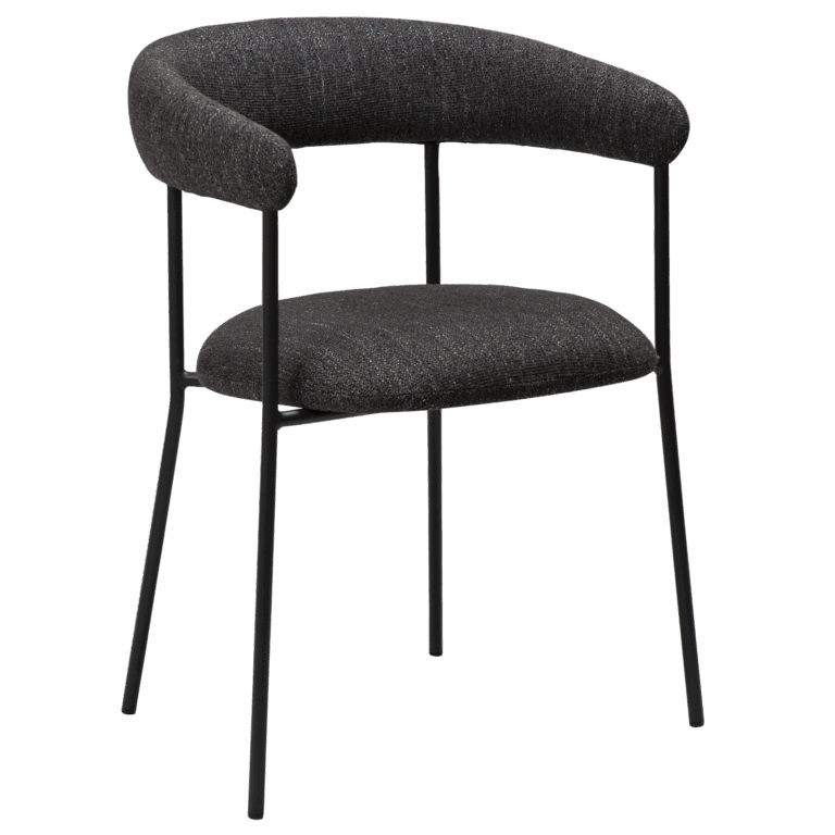 DAN-FORM Plenti lænestol - sort bouclé stof og sort stål