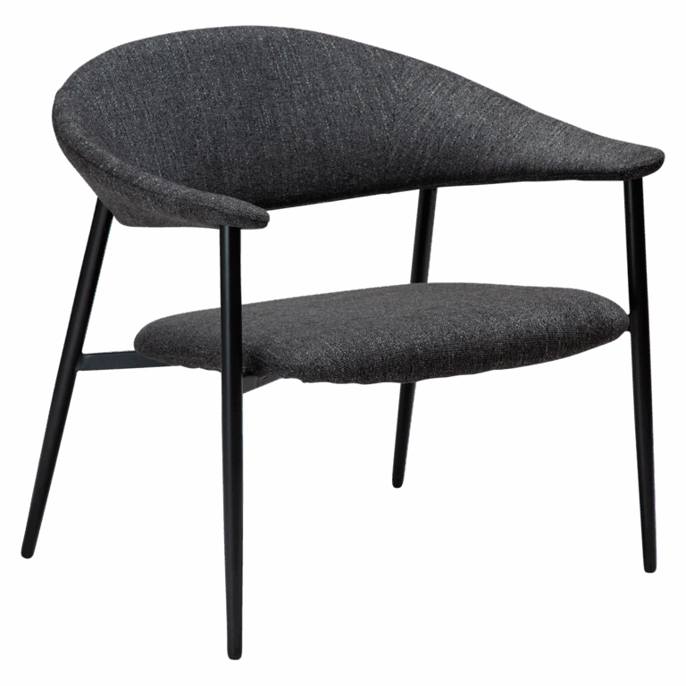 DAN-FORM Rover loungestol, m. armlæn - sort bouclé stof og sort stål